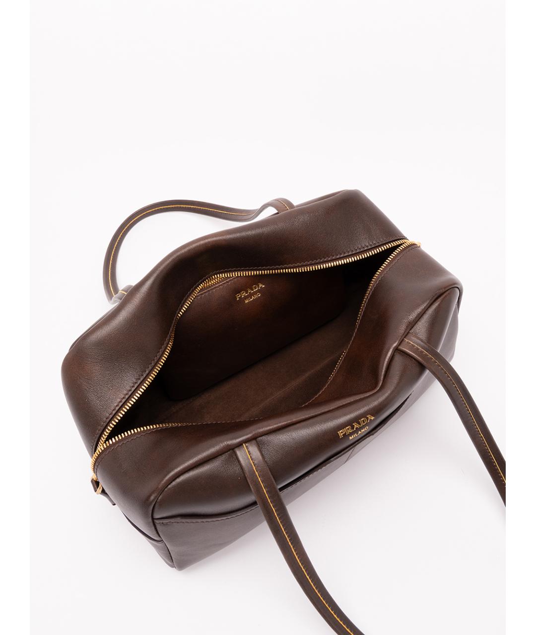 PRADA Коричневая кожаная сумка через плечо, фото 6