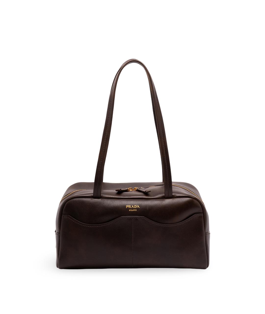 PRADA Коричневая кожаная сумка через плечо, фото 1