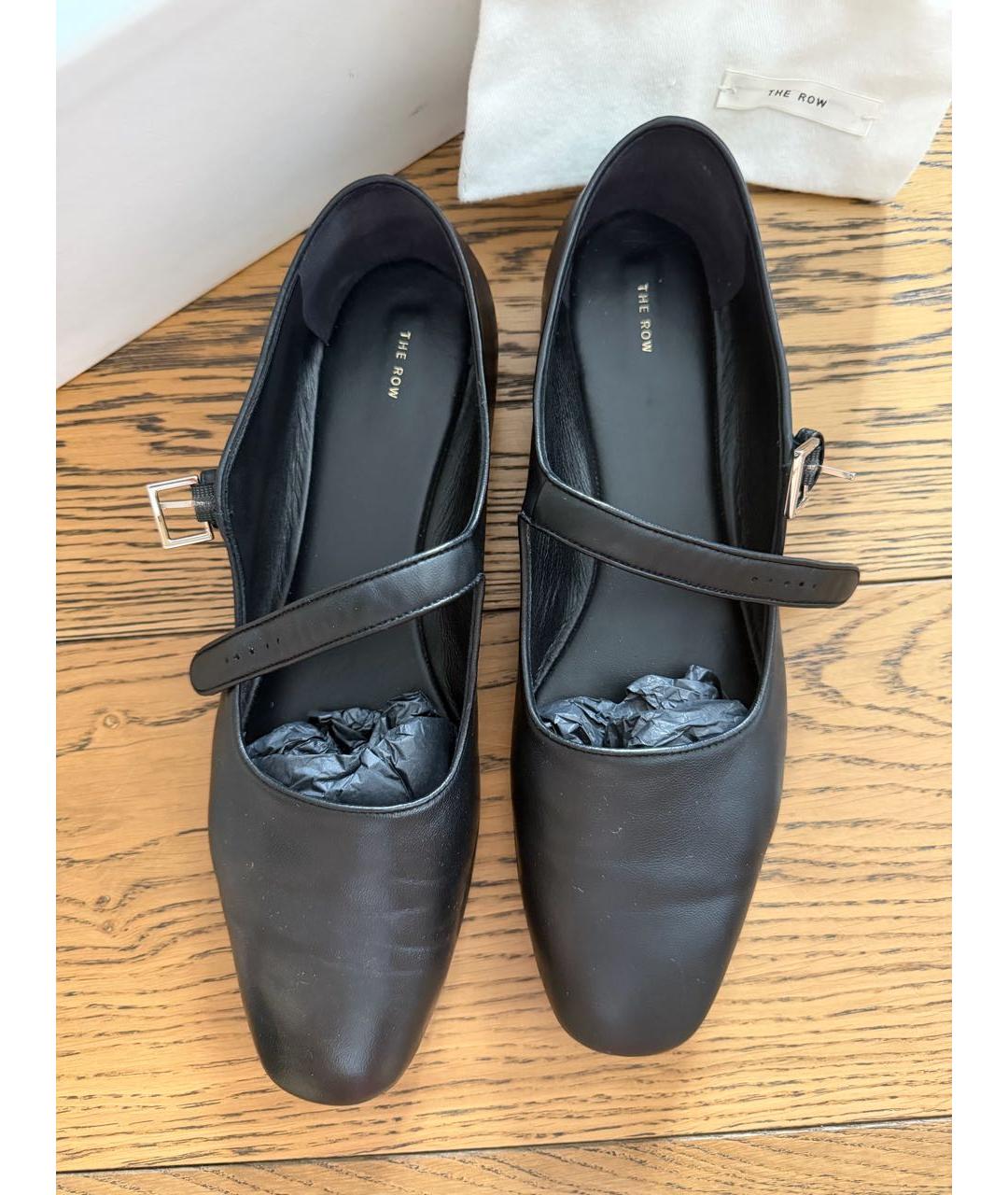 THE ROW Черные кожаные балетки, фото 3