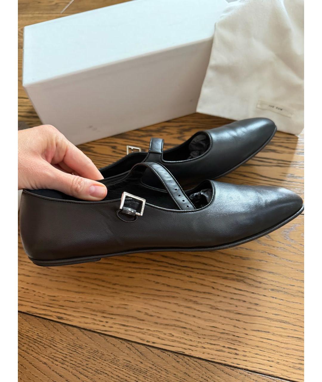 THE ROW Черные кожаные балетки, фото 6