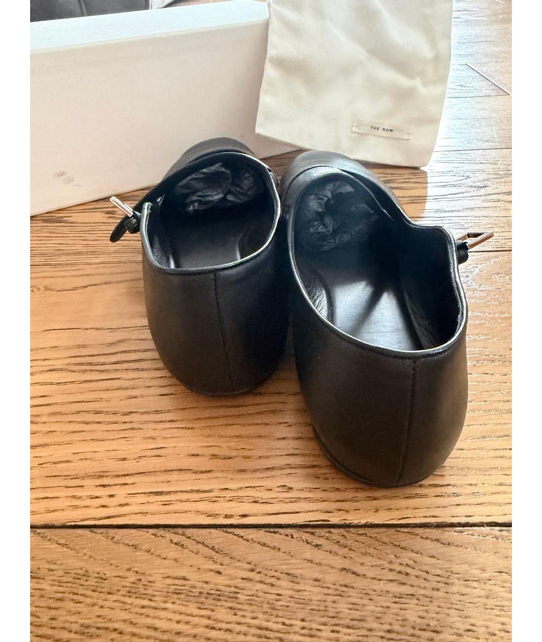 THE ROW Черные кожаные балетки, фото 4