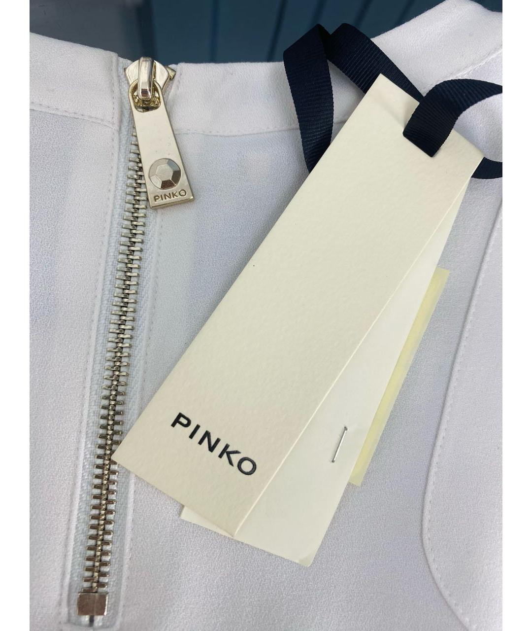 PINKO Белое полиэстеровое повседневное платье, фото 4