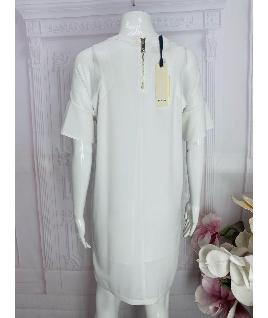 PINKO Белое полиэстеровое повседневное платье, фото 7