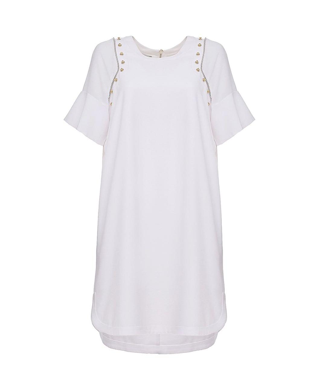 PINKO Белое полиэстеровое повседневное платье, фото 9