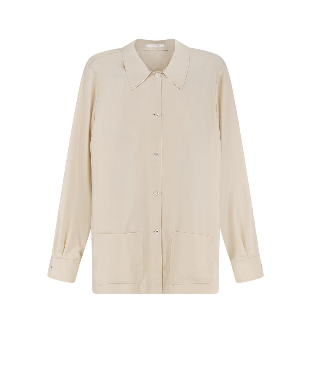 THE ROW Бежевая шелковая рубашка, фото 1