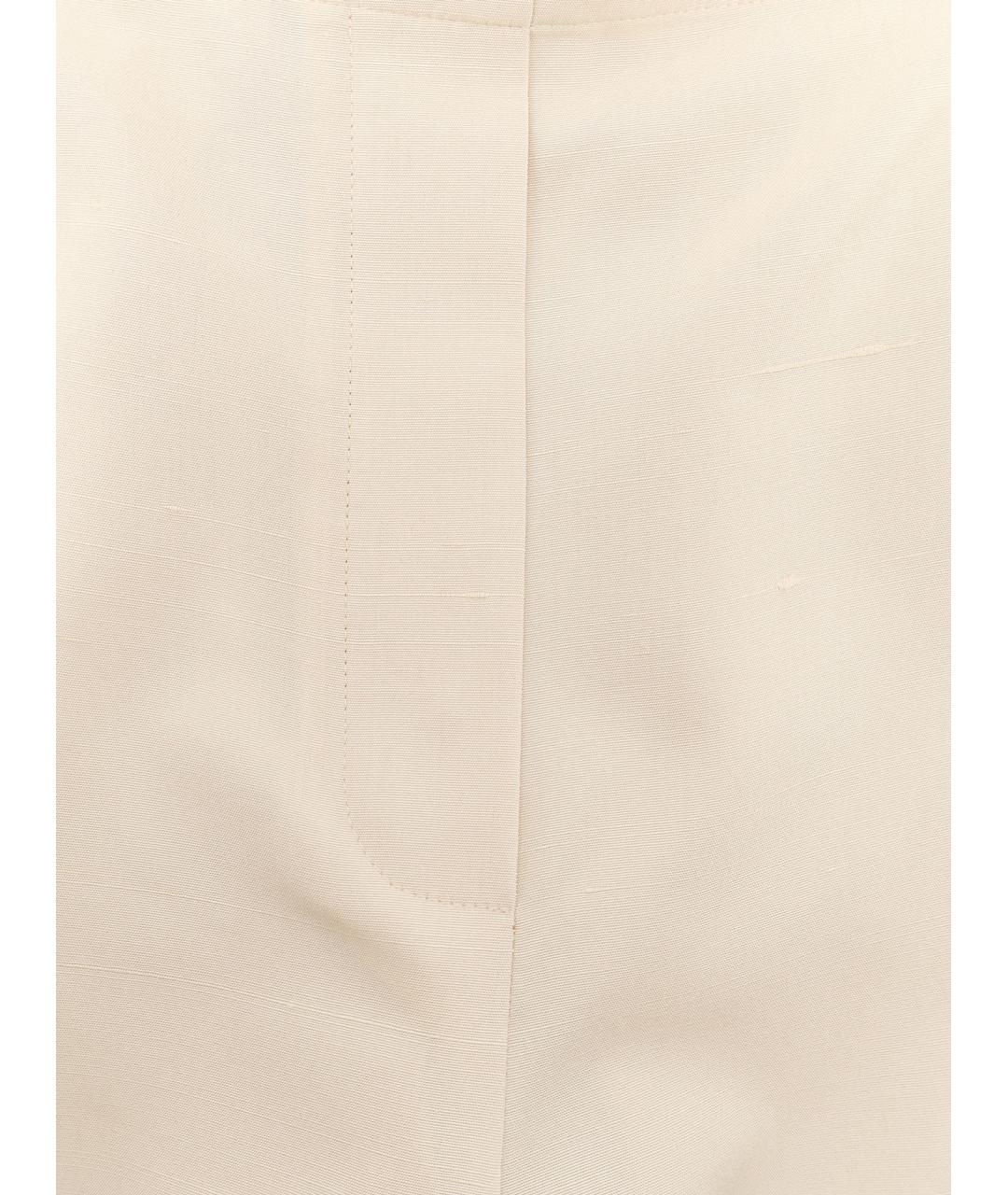 THE ROW Бежевые шелковые прямые брюки, фото 3