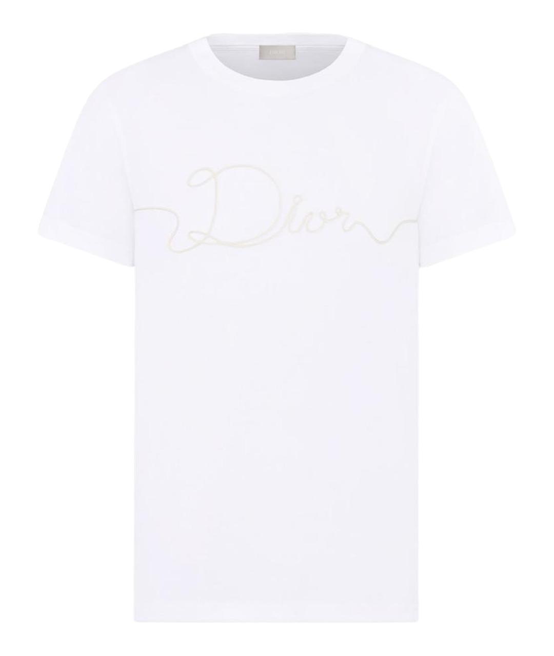 CHRISTIAN DIOR Белая хлопковая футболка, фото 1