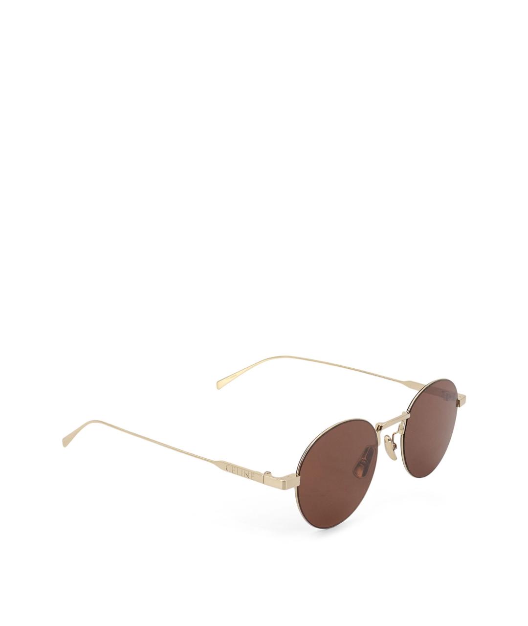 CELINE Золотые металлические солнцезащитные очки, фото 1