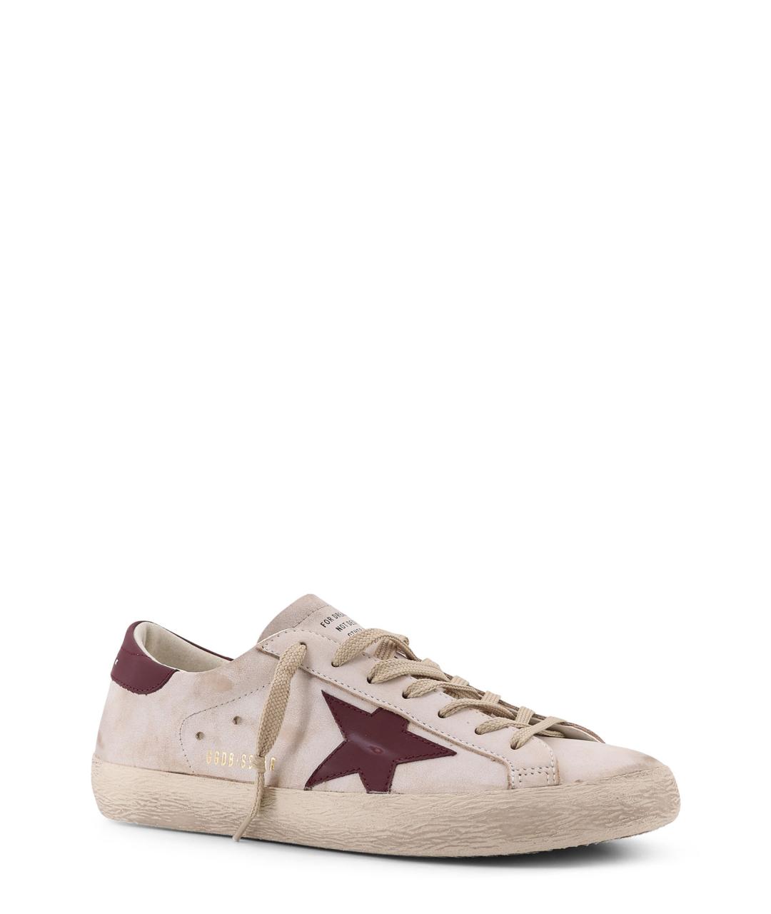 GOLDEN GOOSE DELUXE BRAND Бежевые кожаные низкие кроссовки / кеды, фото 2