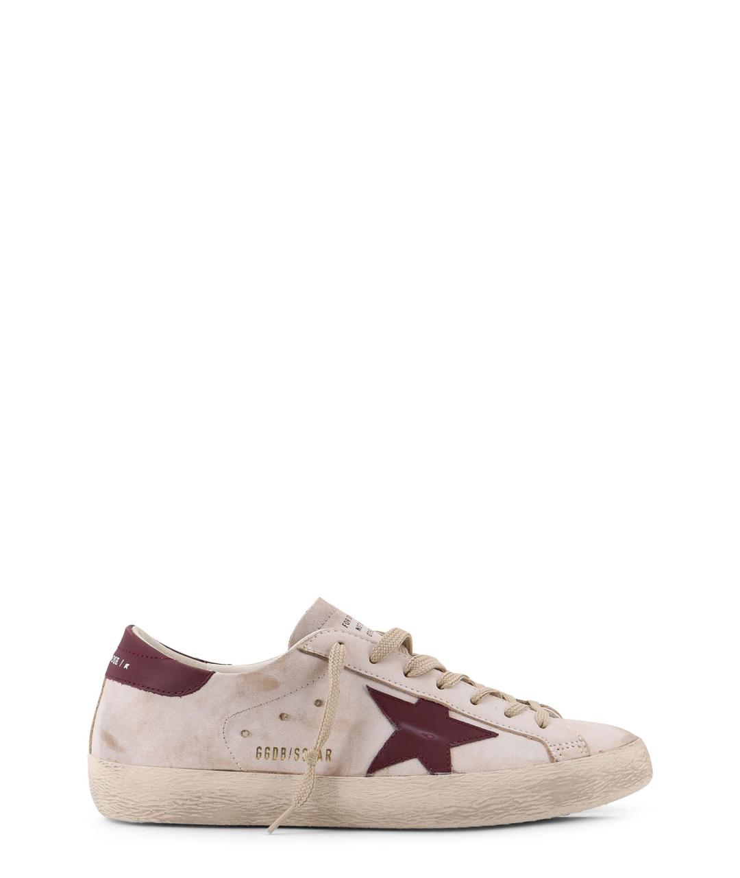 GOLDEN GOOSE DELUXE BRAND Бежевые кожаные низкие кроссовки / кеды, фото 1