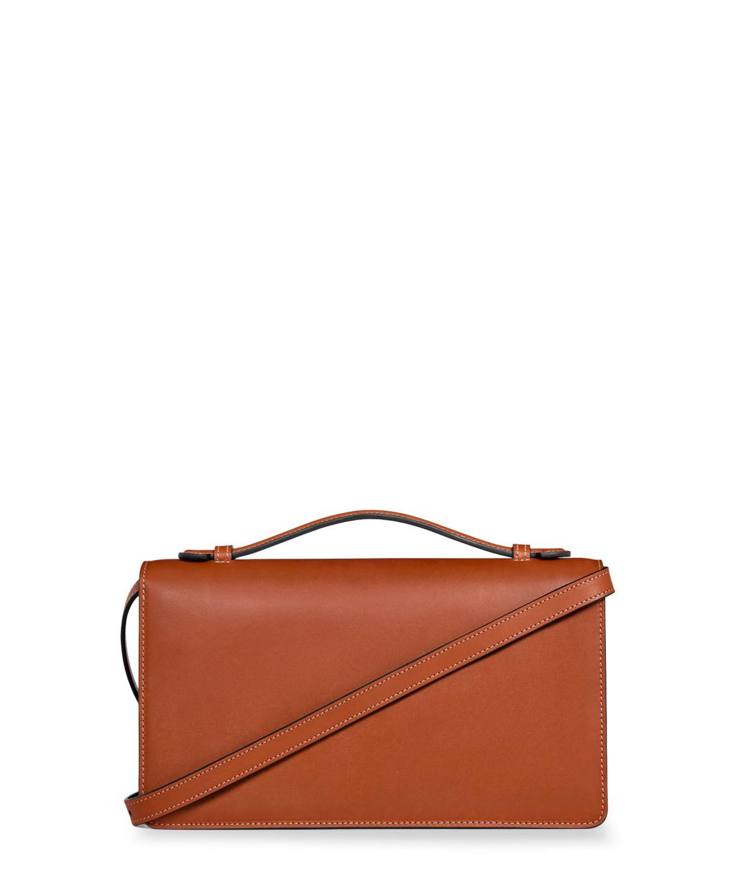 CELINE Коричневая кожаная сумка через плечо, фото 2