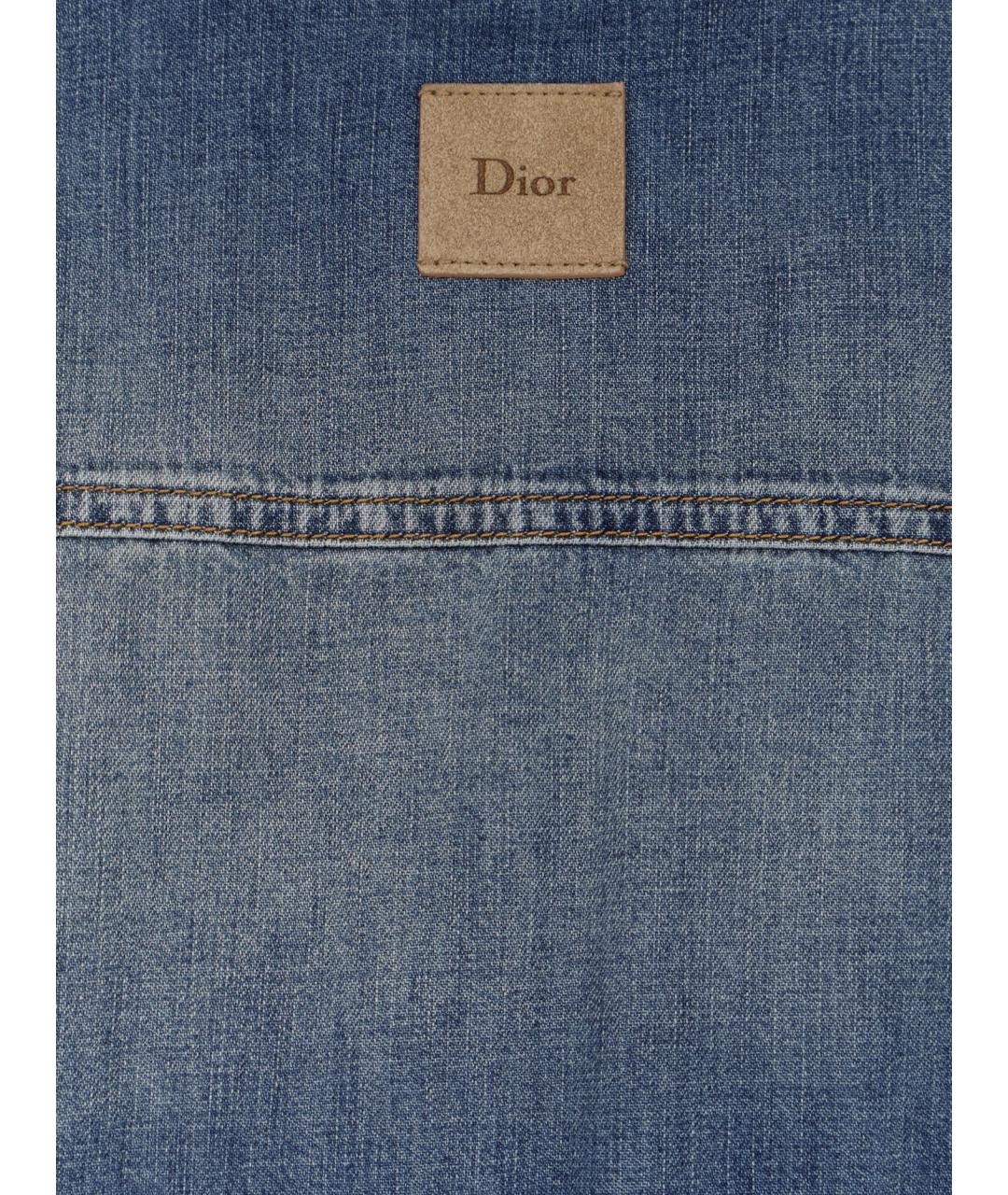 CHRISTIAN DIOR Синяя хлопковая рубашка, фото 3