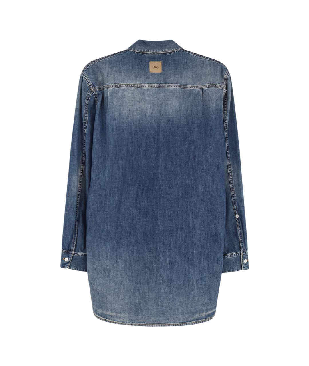 CHRISTIAN DIOR Синяя хлопковая рубашка, фото 2