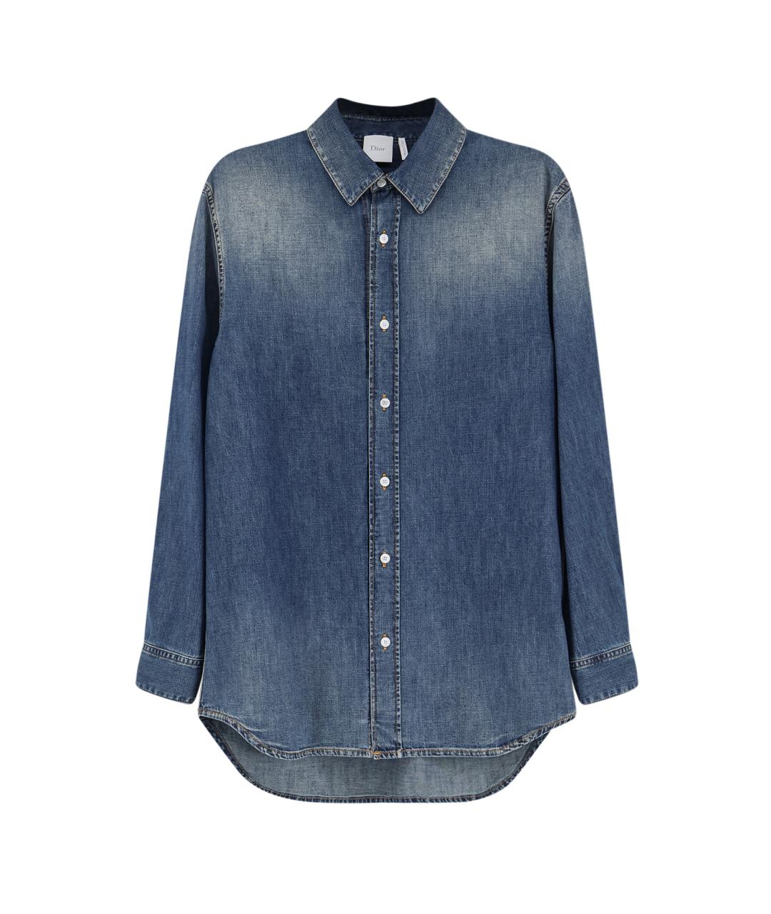 CHRISTIAN DIOR Синяя хлопковая рубашка, фото 1