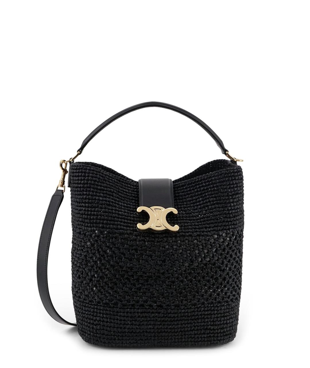 CELINE Черная пелетеная сумка тоут, фото 1