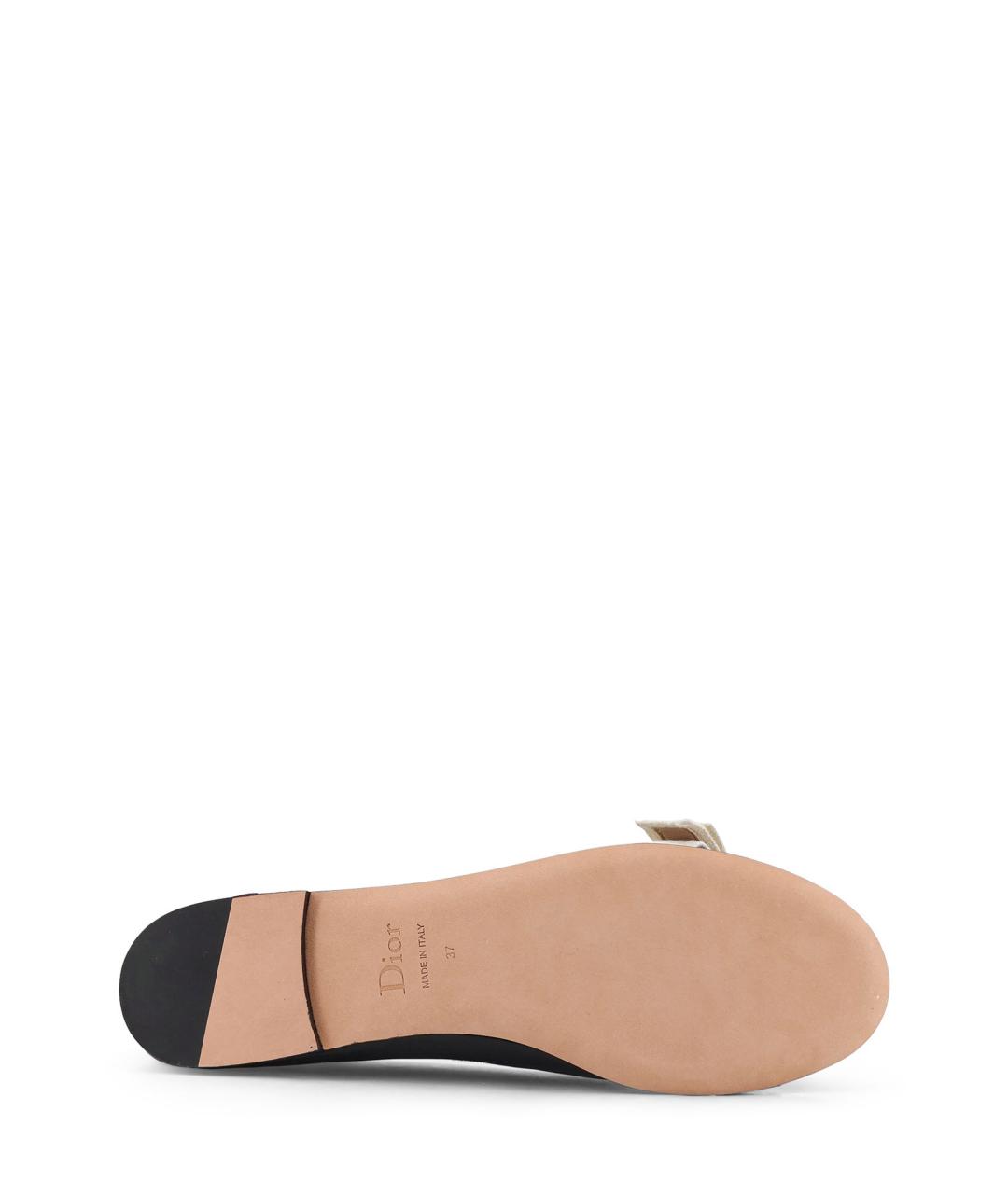 CHRISTIAN DIOR Черные кожаные балетки, фото 4