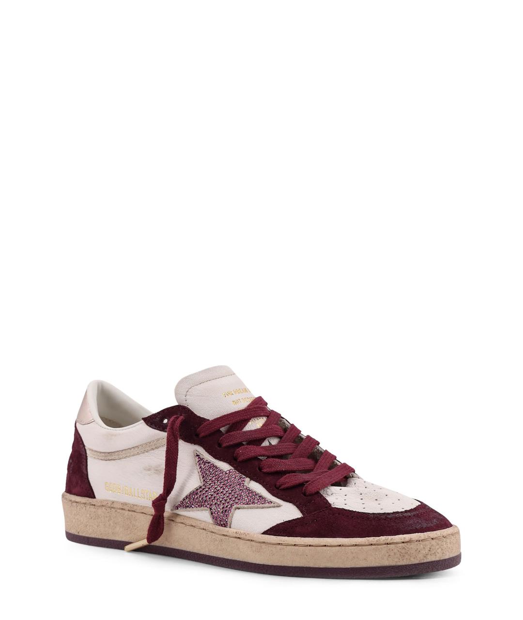 GOLDEN GOOSE DELUXE BRAND Бордовые кожаные кеды, фото 2