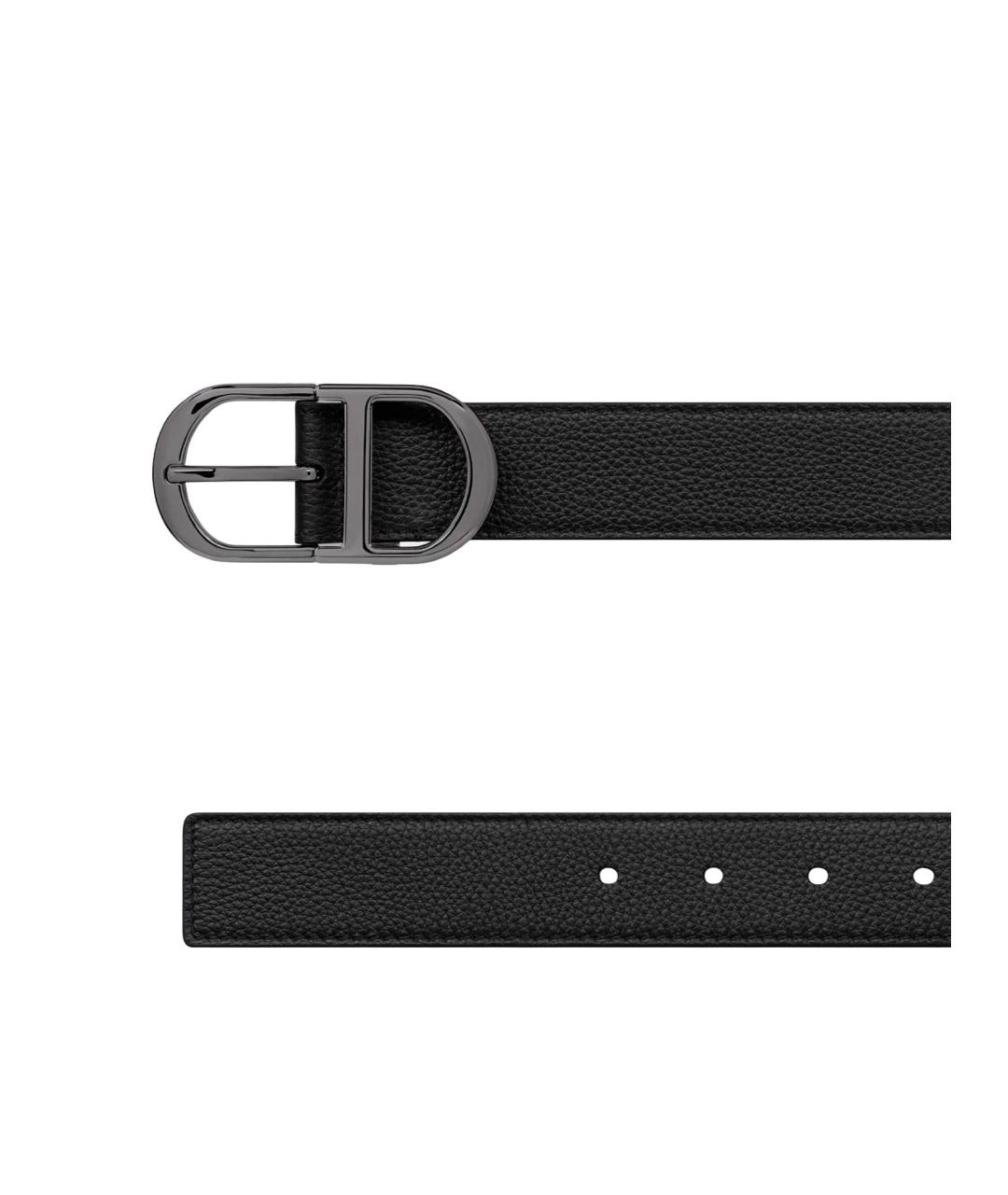 CHRISTIAN DIOR Черный кожаный ремень, фото 2