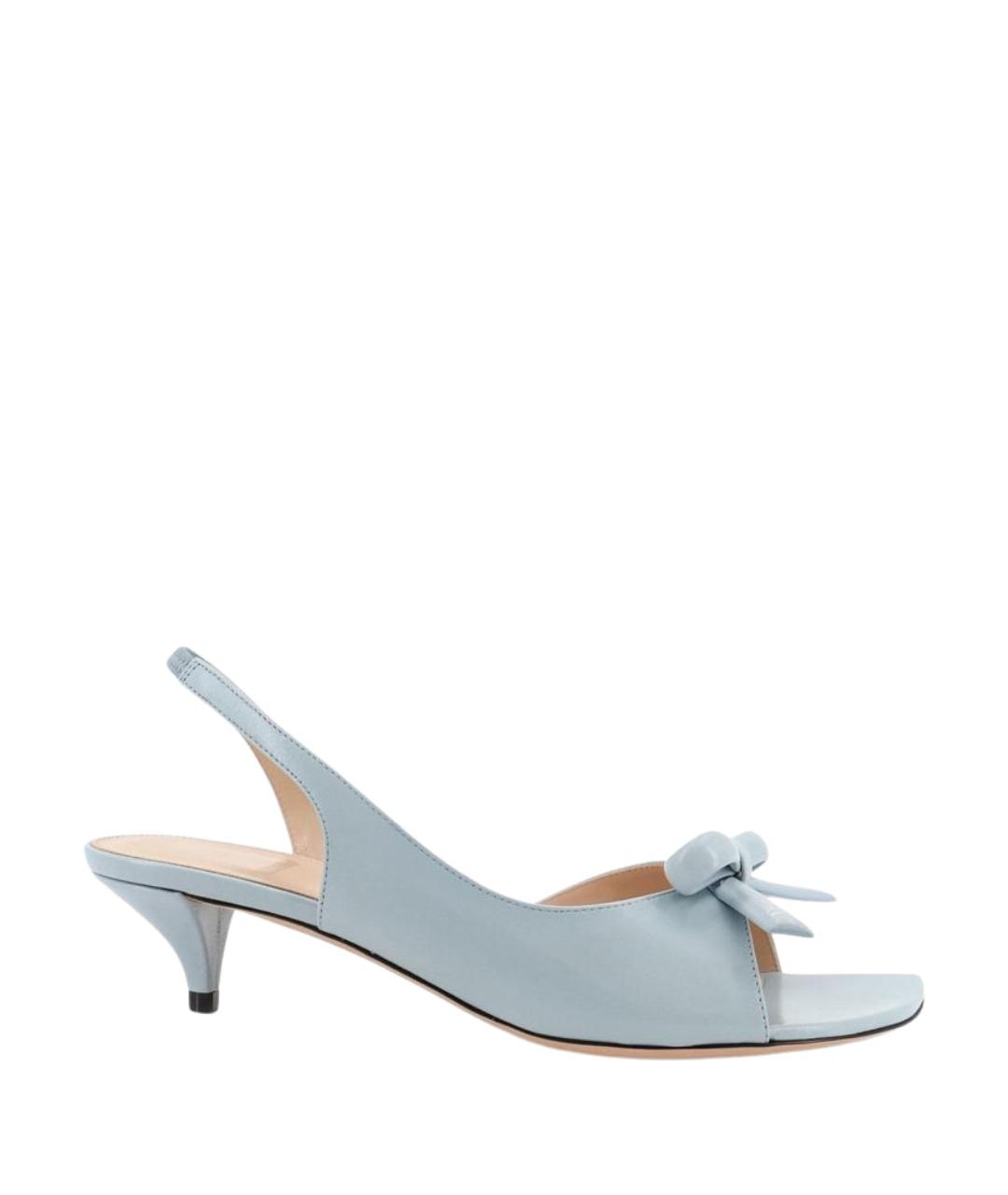 CHRISTIAN DIOR Голубые кожаные босоножки, фото 1