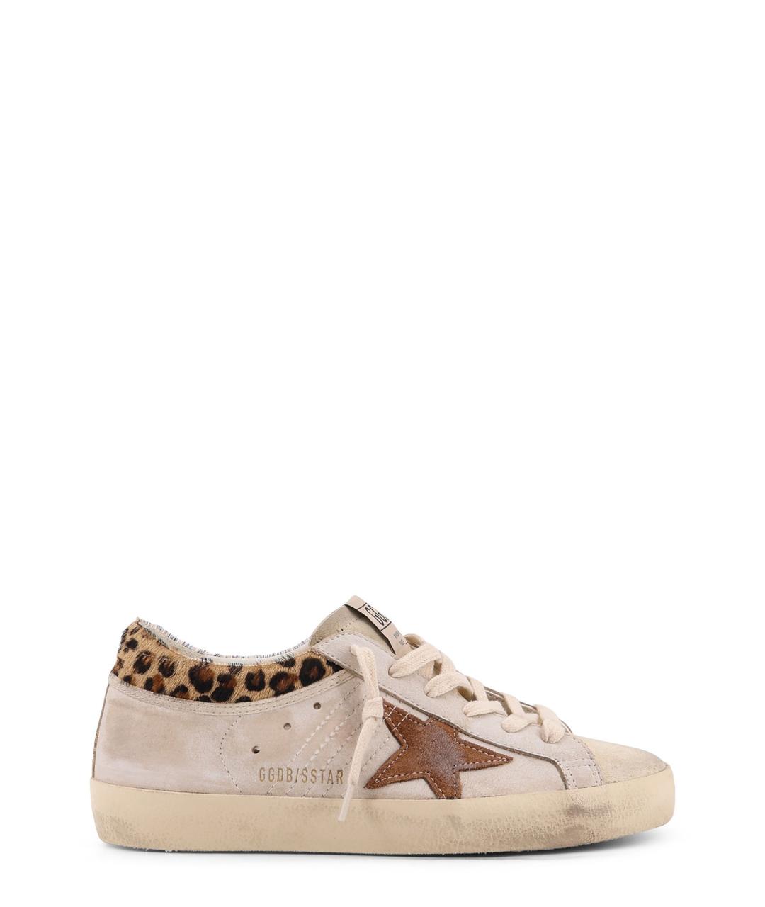 GOLDEN GOOSE DELUXE BRAND Бежевые кожаные кеды, фото 1