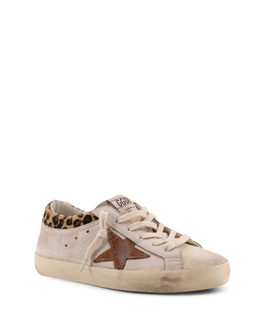 GOLDEN GOOSE DELUXE BRAND Бежевые кожаные кеды, фото 2