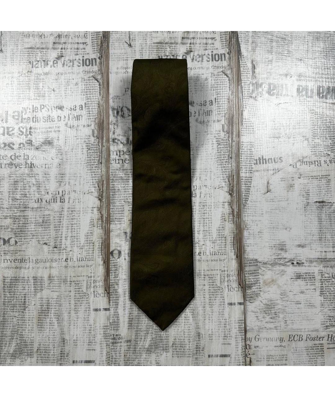 KENZO Хаки шелковый галстук, фото 7