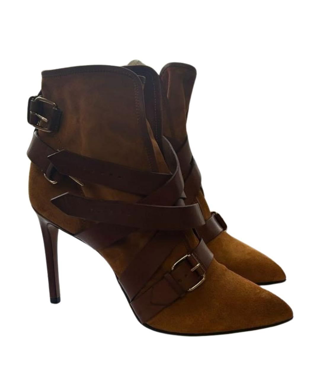 BALMAIN Коричневые замшевые ботильоны, фото 1