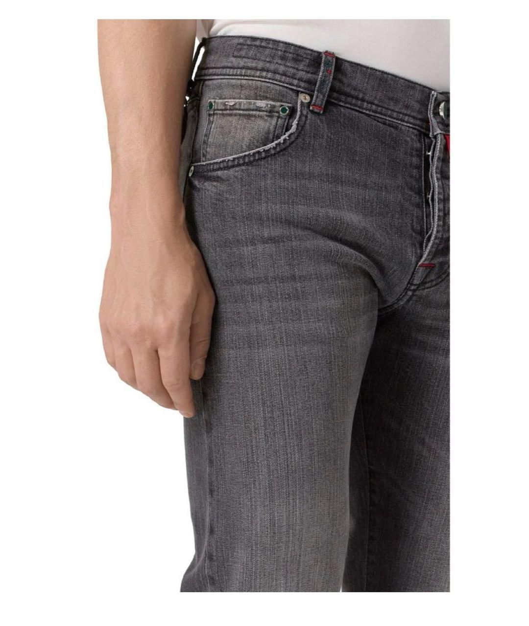 KITON Серые хлопковые джинсы скинни, фото 3