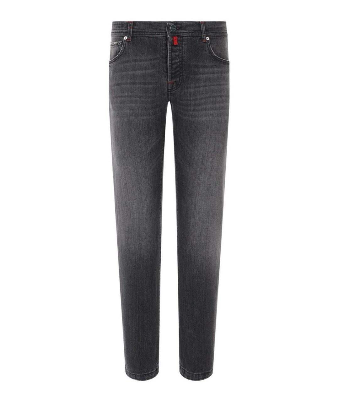 KITON Серые хлопковые джинсы скинни, фото 5