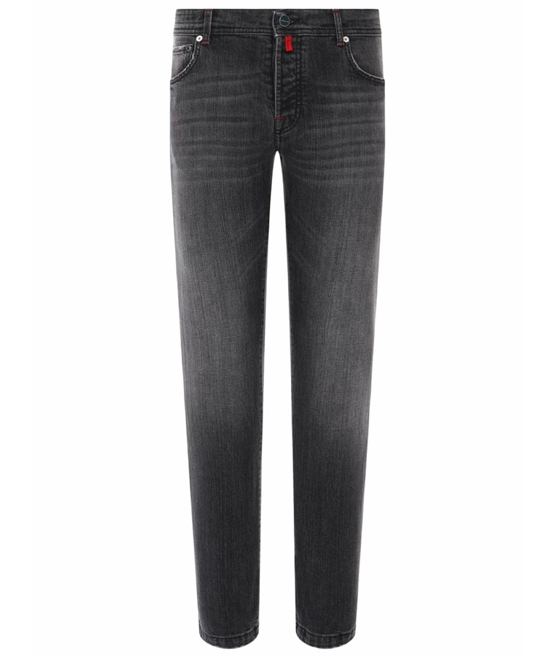 KITON Серые хлопковые джинсы скинни, фото 1