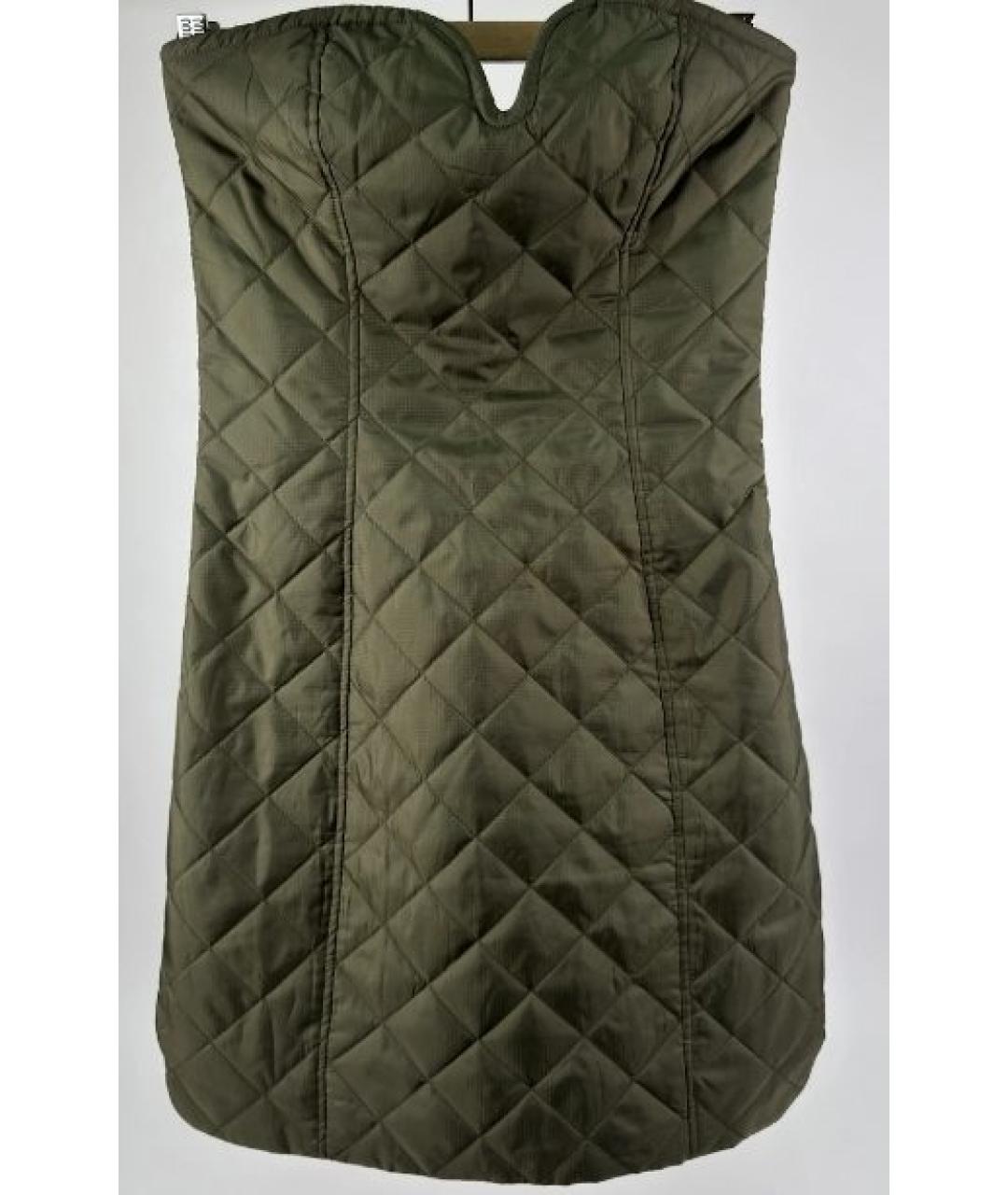 GANNI Хаки повседневное платье, фото 4