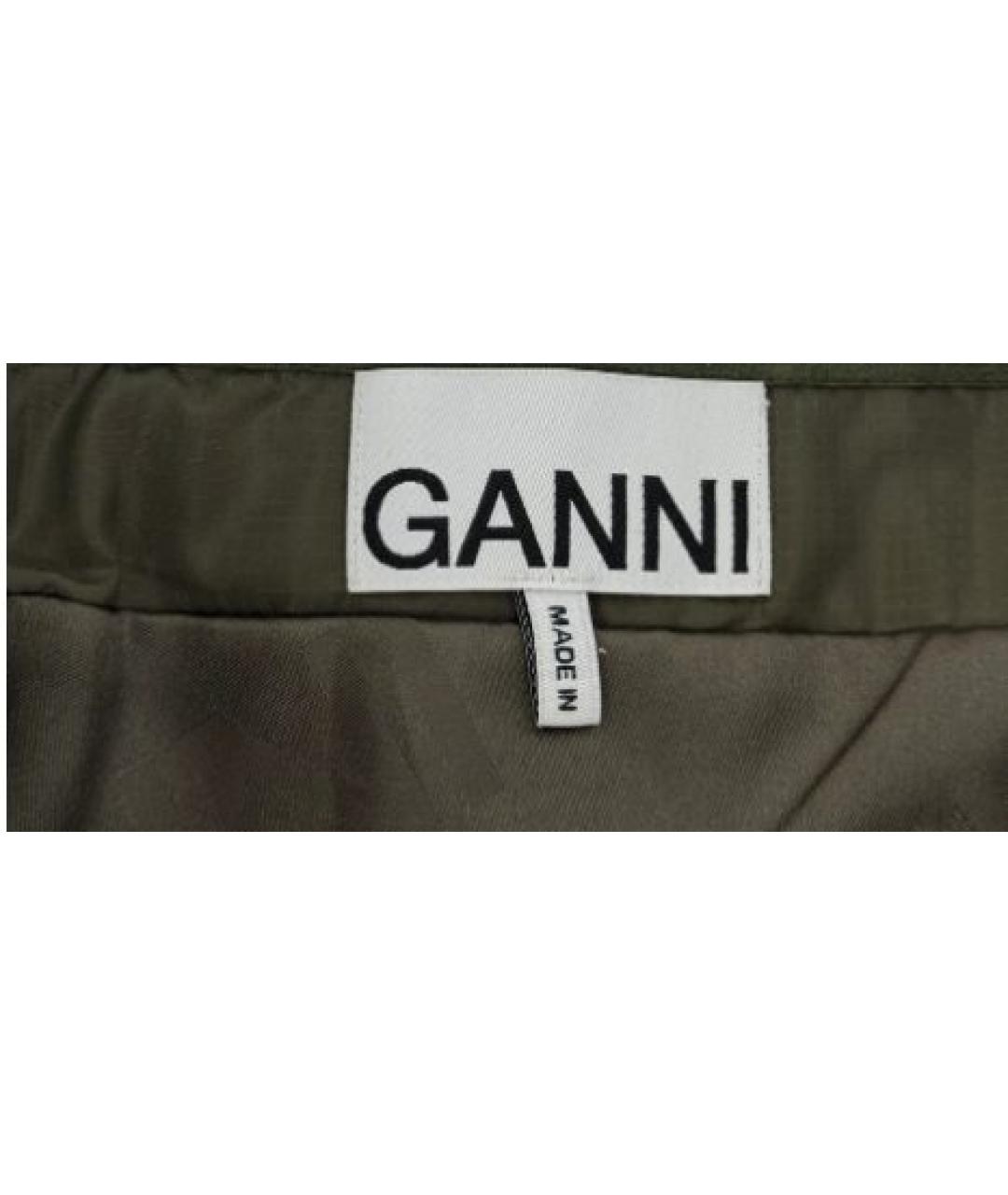 GANNI Хаки повседневное платье, фото 6