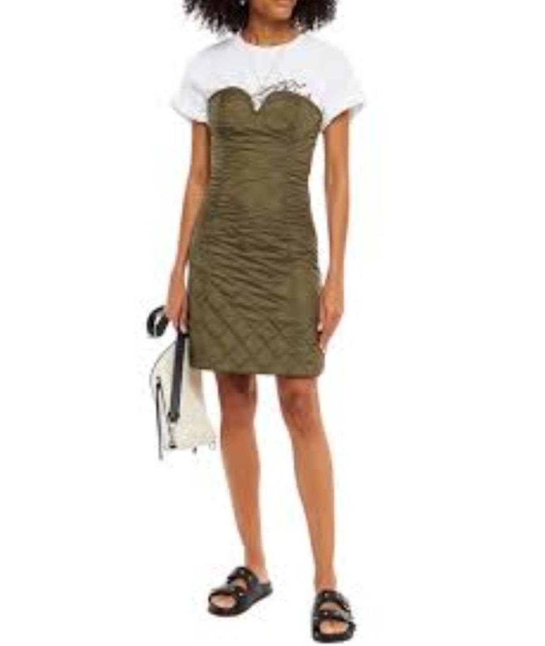 GANNI Хаки повседневное платье, фото 3