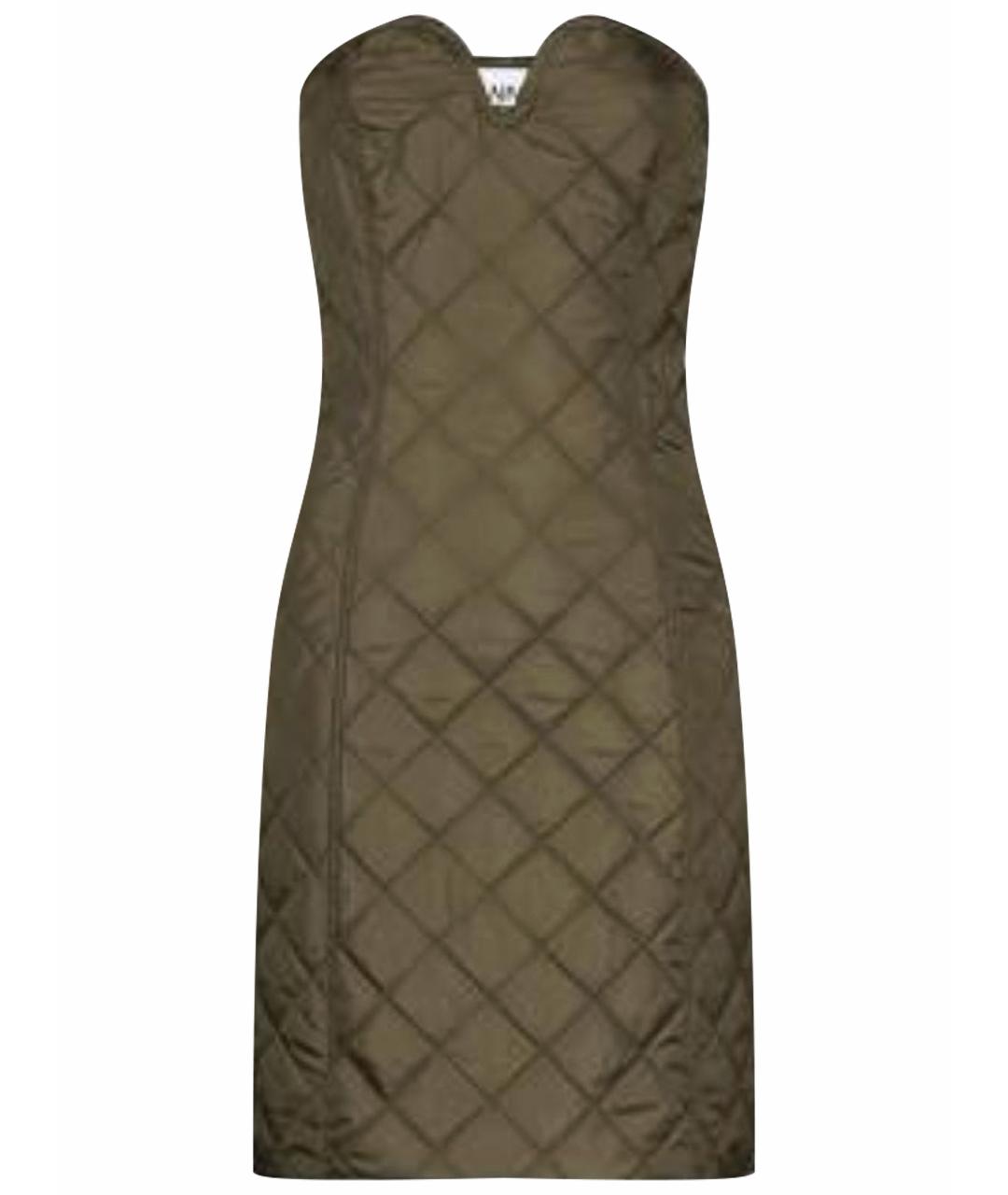 GANNI Хаки повседневное платье, фото 1