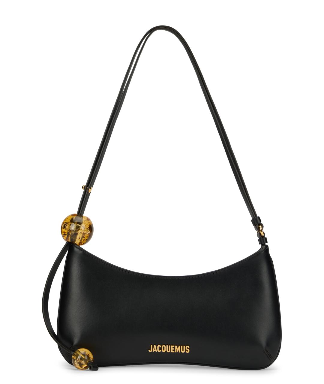 JACQUEMUS Черная кожаная сумка через плечо, фото 1