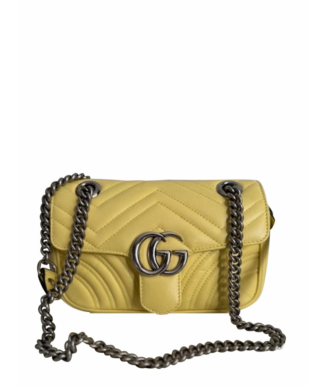 GUCCI Желтая кожаная сумка через плечо, фото 1