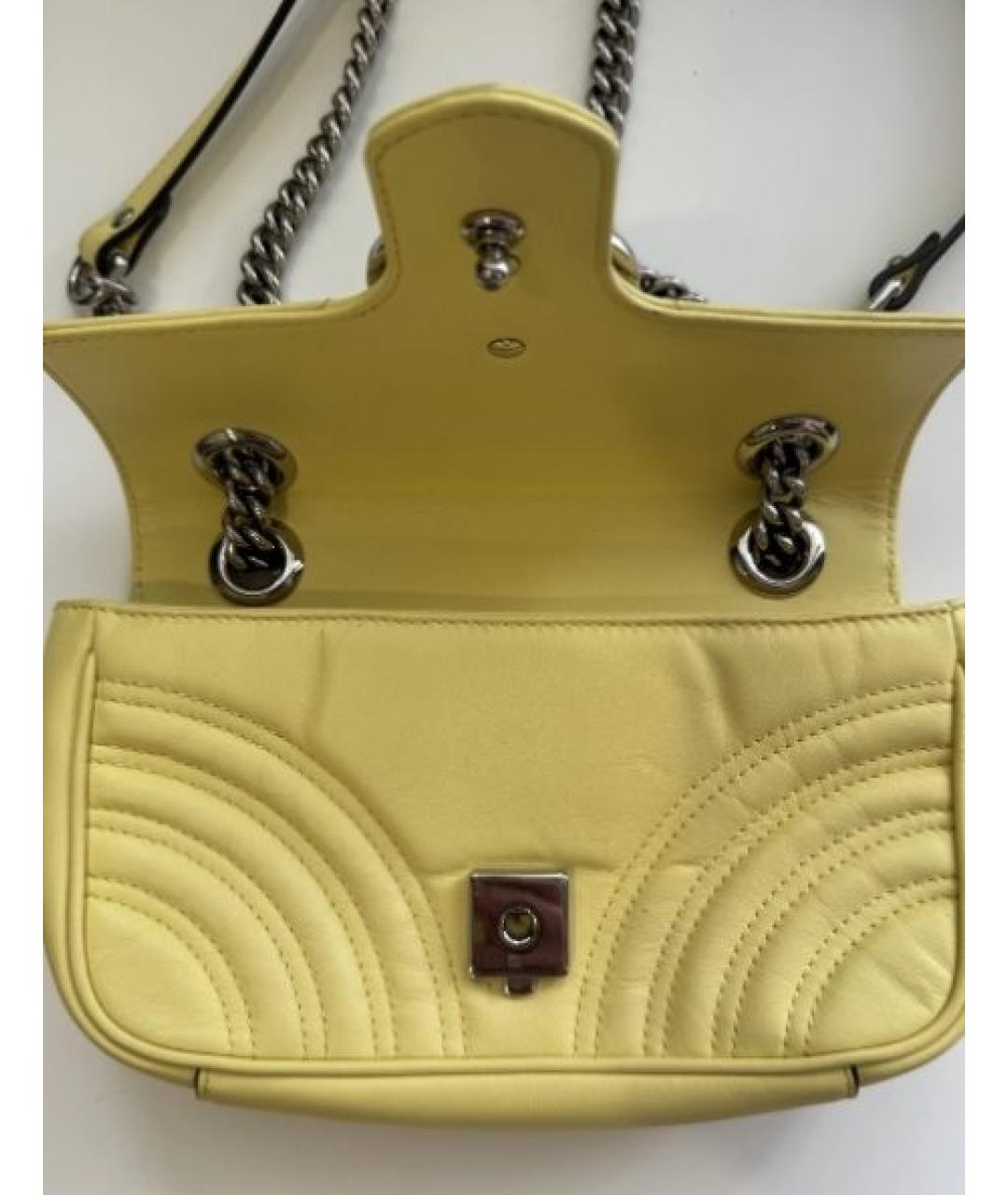 GUCCI Желтая кожаная сумка через плечо, фото 6