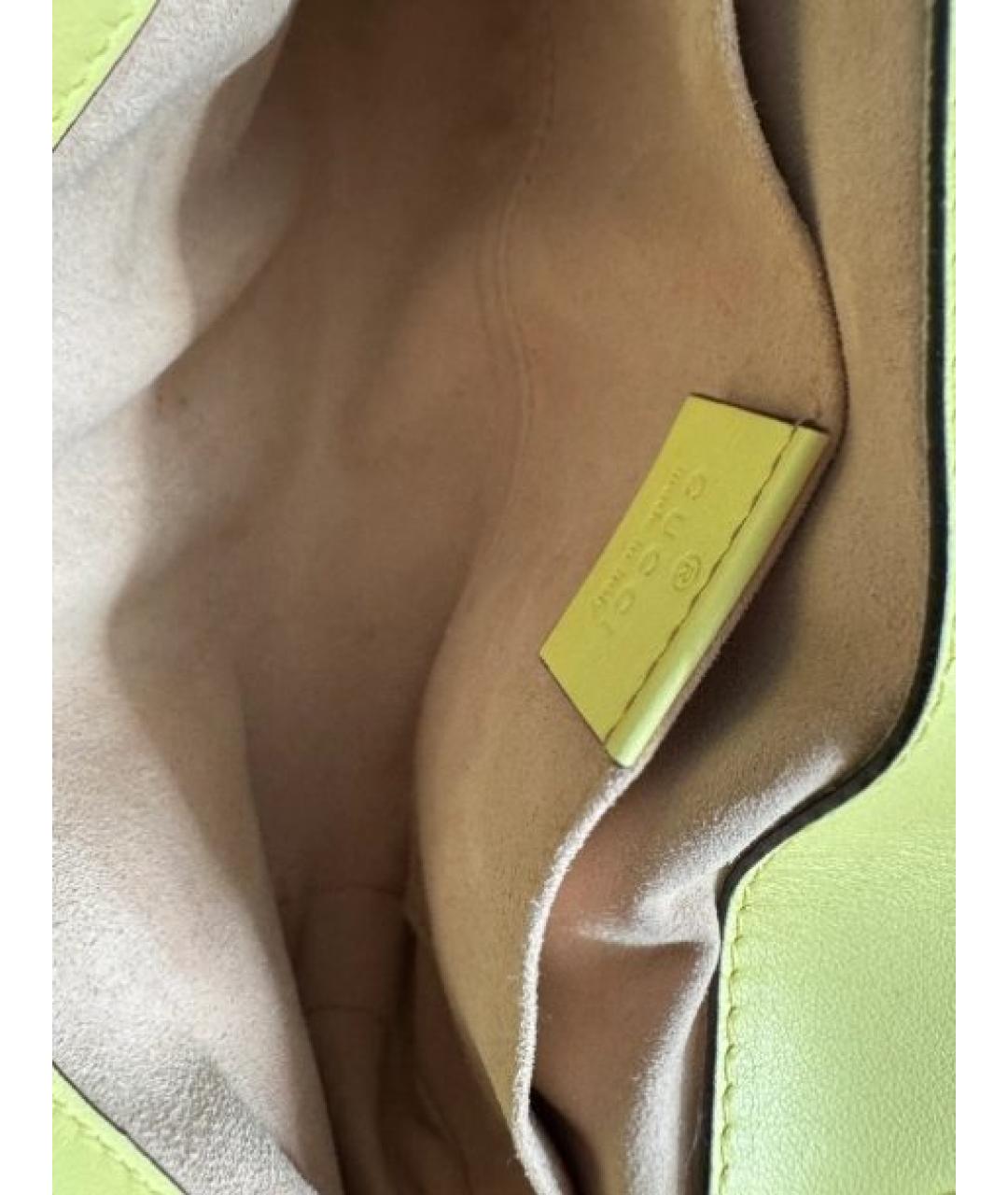 GUCCI Желтая кожаная сумка через плечо, фото 7