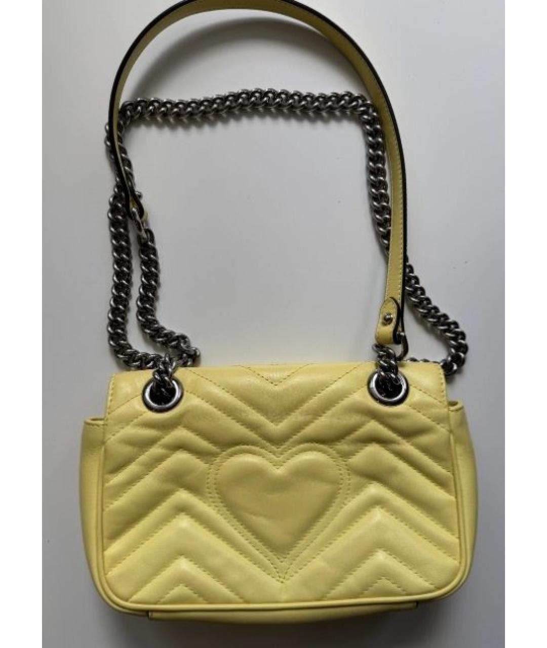 GUCCI Желтая кожаная сумка через плечо, фото 4