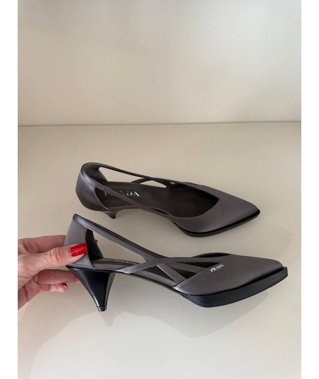 PRADA Серые текстильные туфли, фото 3