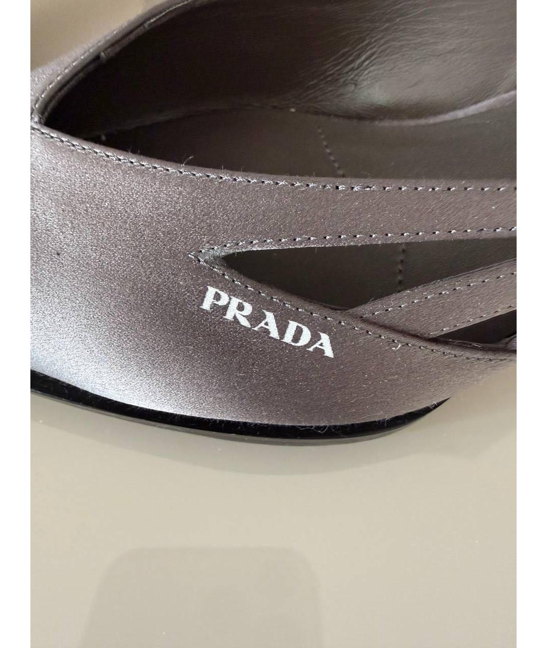 PRADA Серые текстильные туфли, фото 7