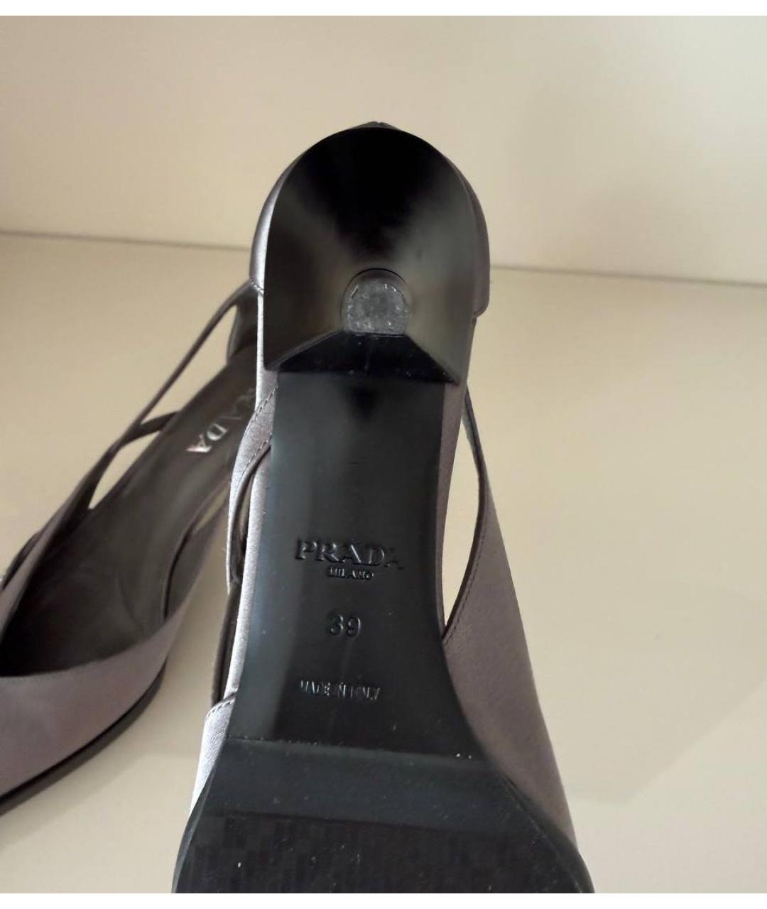 PRADA Серые текстильные туфли, фото 8