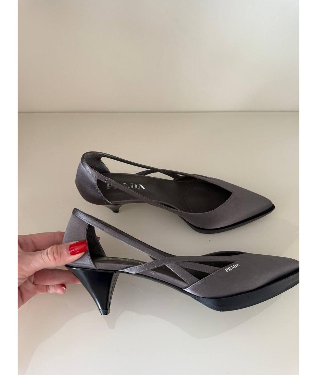 PRADA Серые текстильные туфли, фото 2