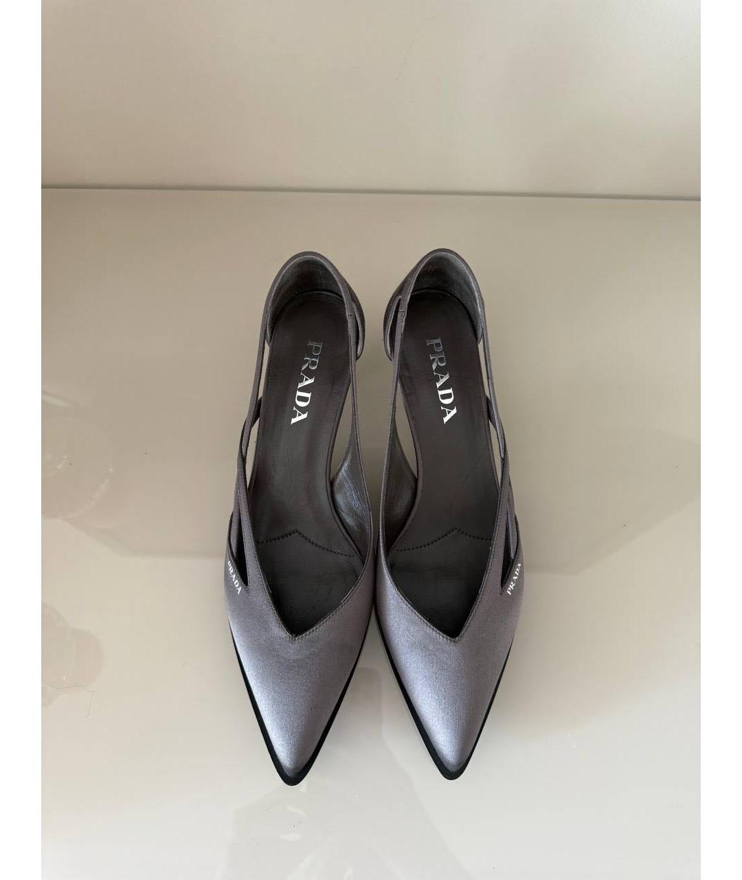 PRADA Серые текстильные туфли, фото 6