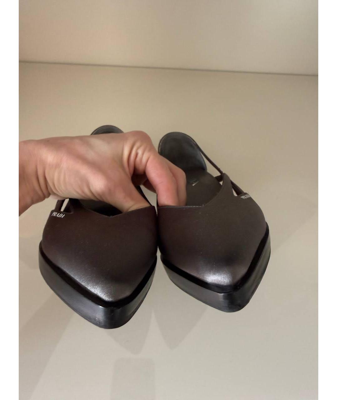 PRADA Серые текстильные туфли, фото 4