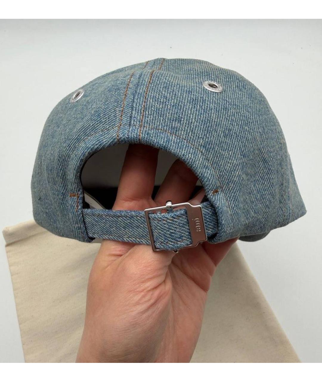 Ami Paris Синяя хлопковая кепка, фото 4