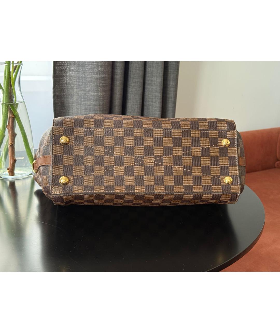 LOUIS VUITTON Коричневая кожаная сумка тоут, фото 6