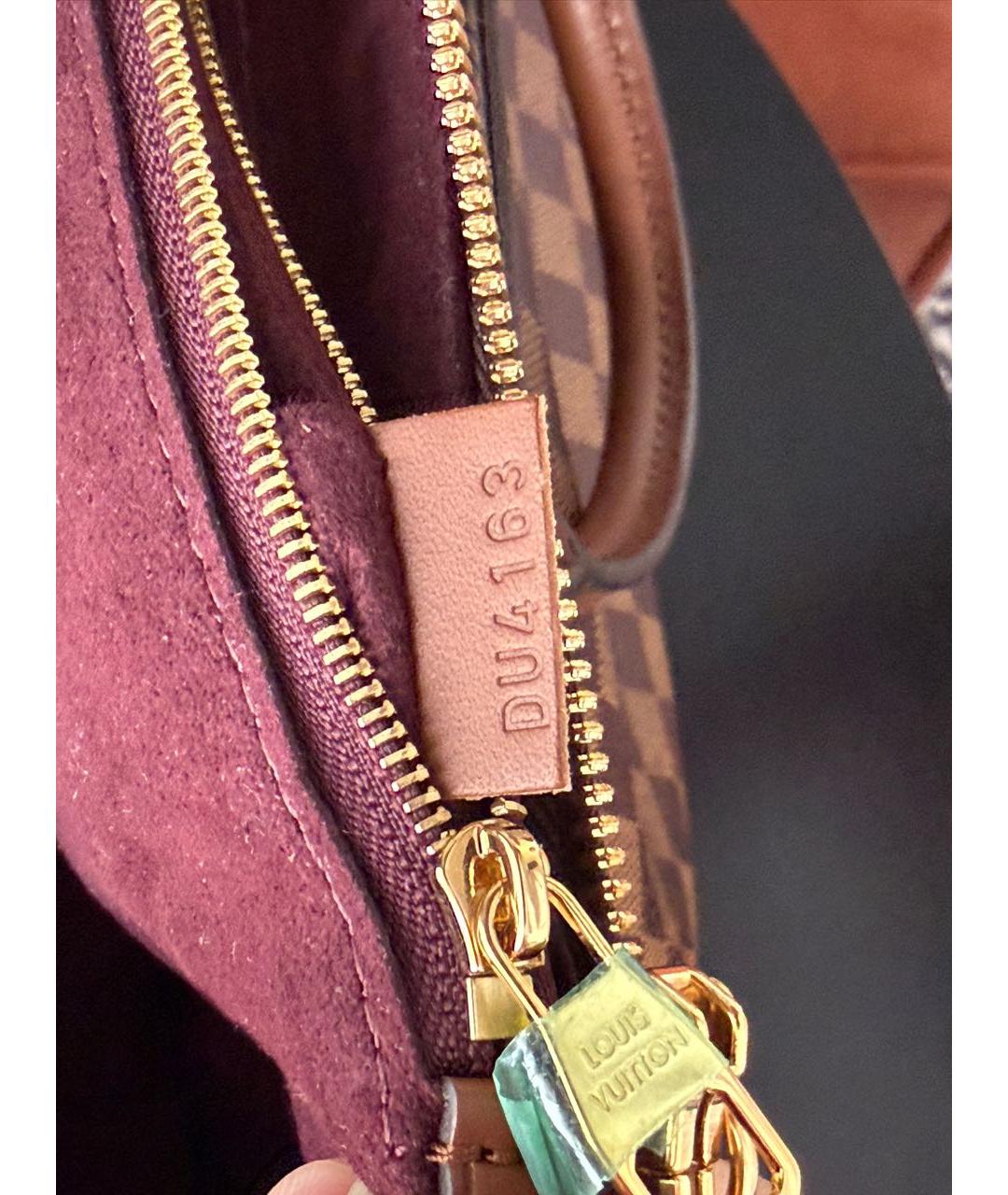 LOUIS VUITTON Коричневая кожаная сумка тоут, фото 8