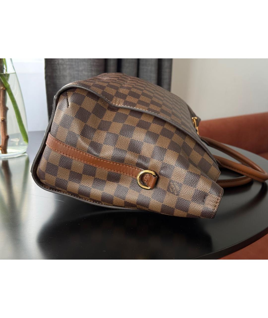 LOUIS VUITTON Коричневая кожаная сумка тоут, фото 7