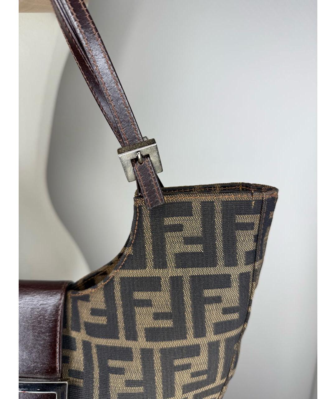 FENDI Коричневая сумка с короткими ручками, фото 5